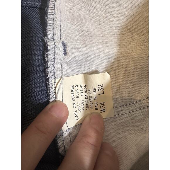 Vintage Levis Sta-Prest 517 Pants Men's 34x32 Bootcut Talon Zip Blue Pants - Picture 6 of 8